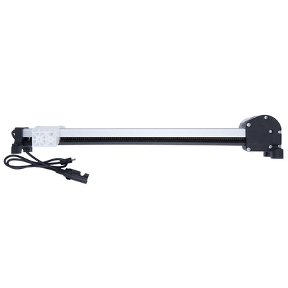 LED light bar with black housing and white LED lights on a white background