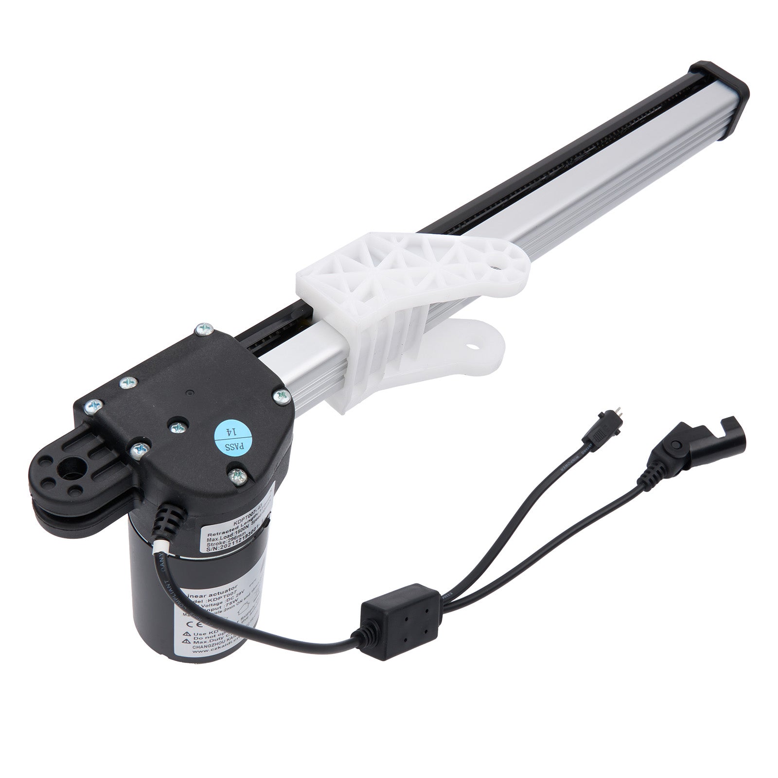 Electric window lifter with wiring on a white background