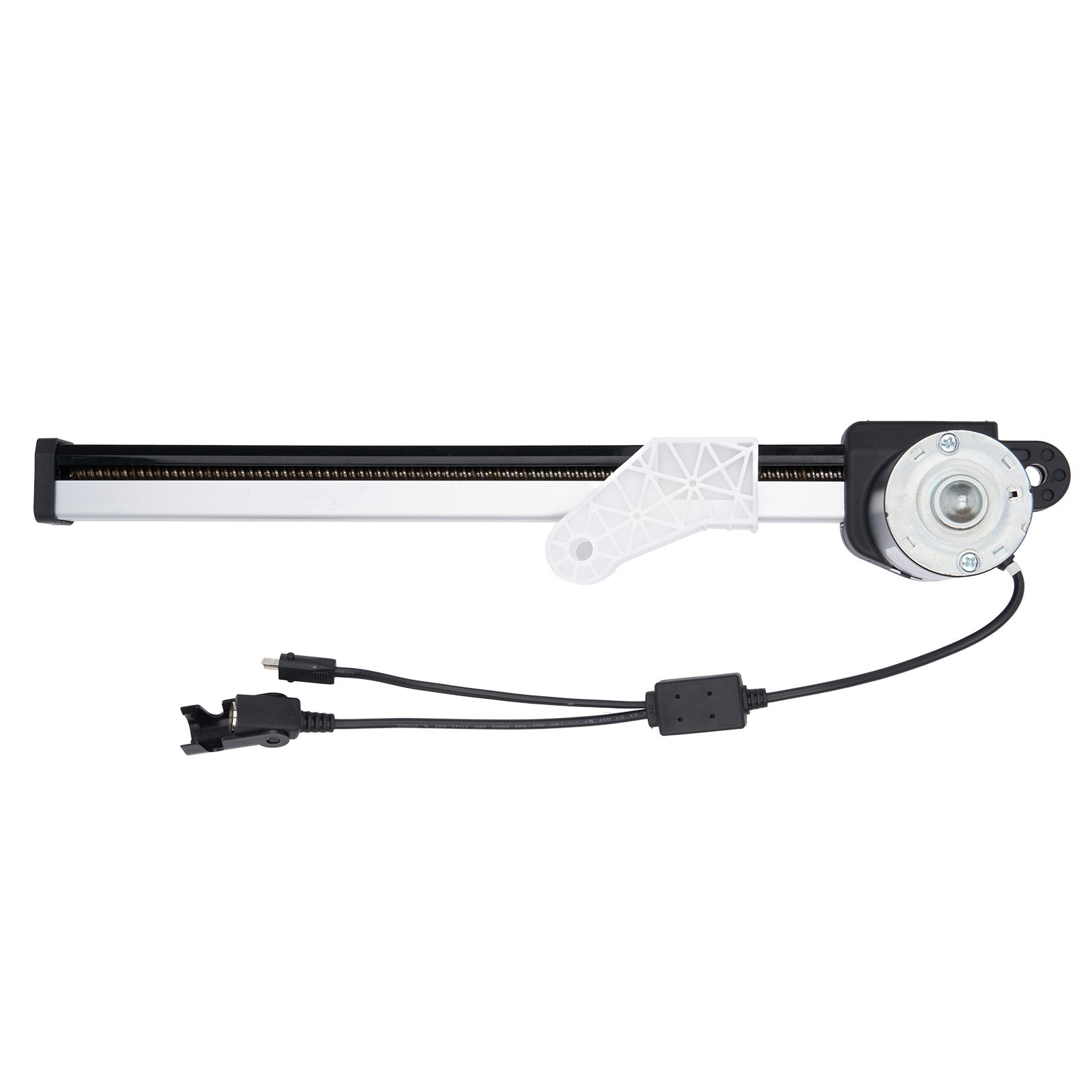 Motorcycle brake lever with wiring on a white background