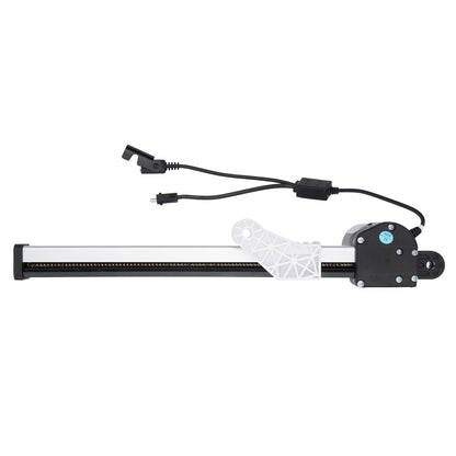 Mechanical arm with joints and cables on a white background