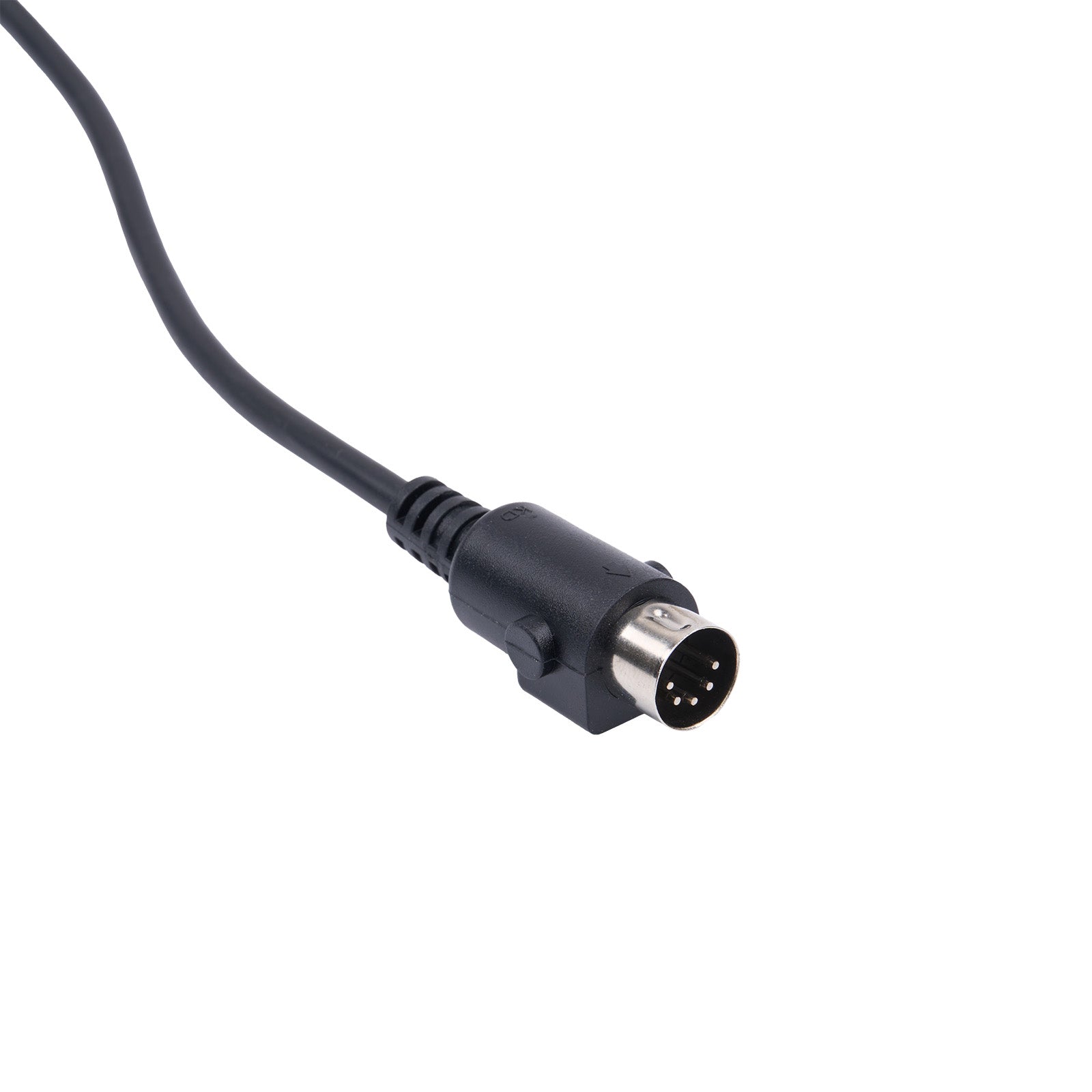 Black cable with a 7-pin connector on a white background