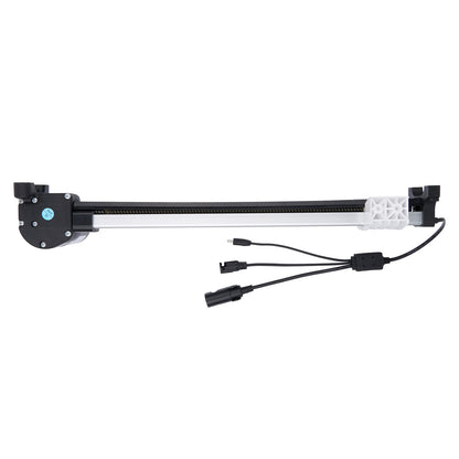 Mechanical arm with multiple connectors on a white background