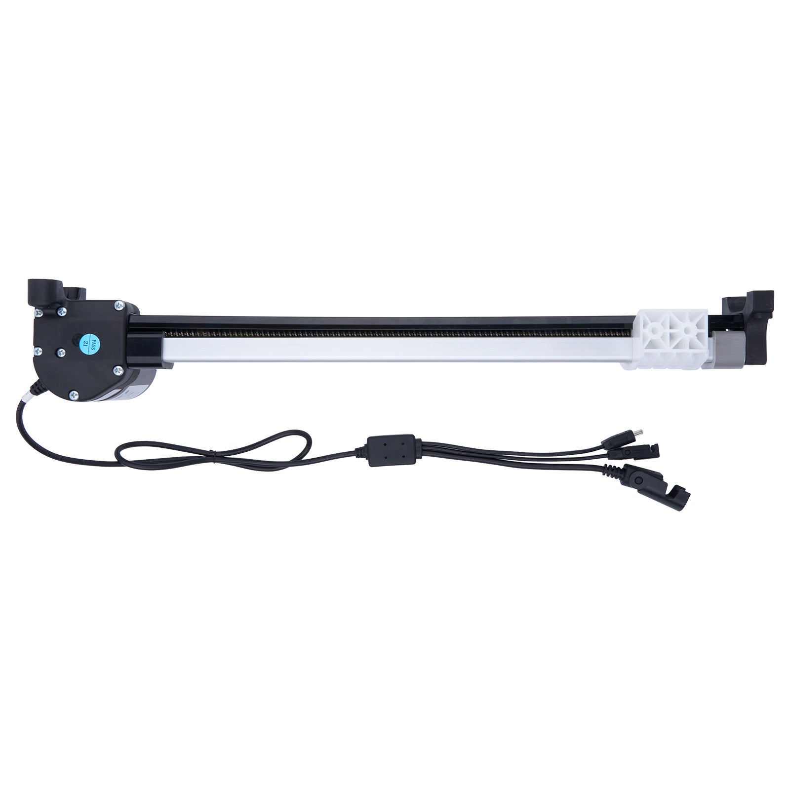 Mechanical arm with connectors on a white background