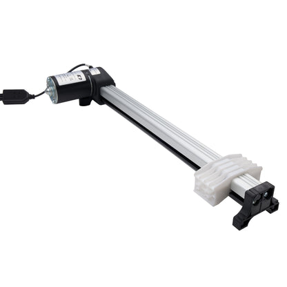 Mechanical arm with a cylindrical component on a white background