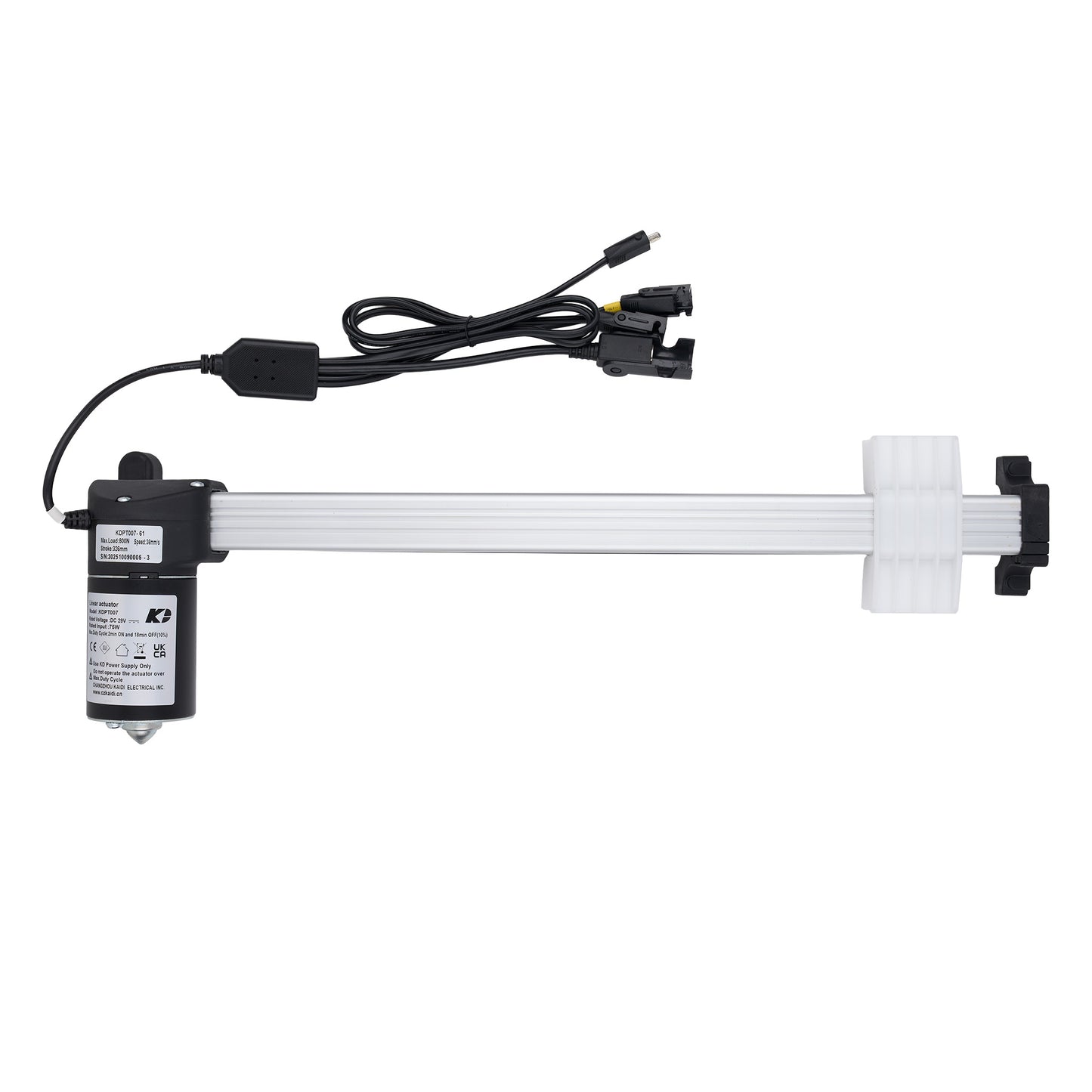 Electrical component with cable on a white background