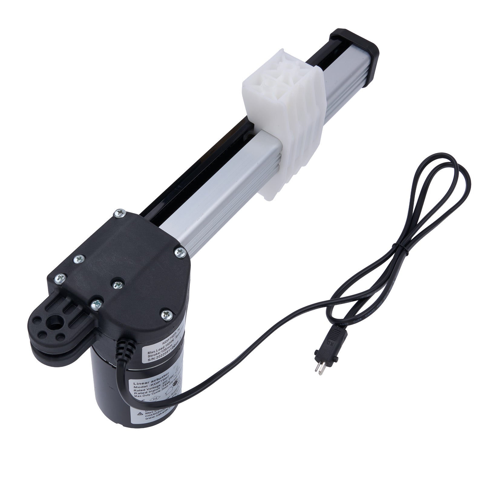 Linear actuator with cable on a white background