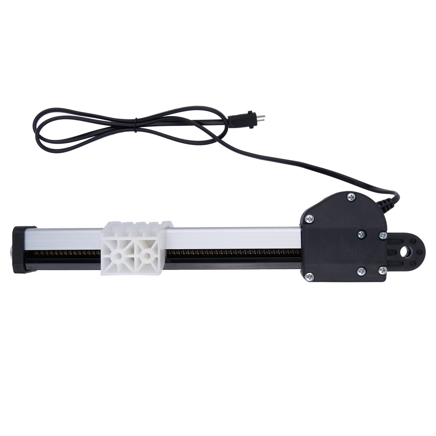 Mechanical linear actuator with a cable on a white background