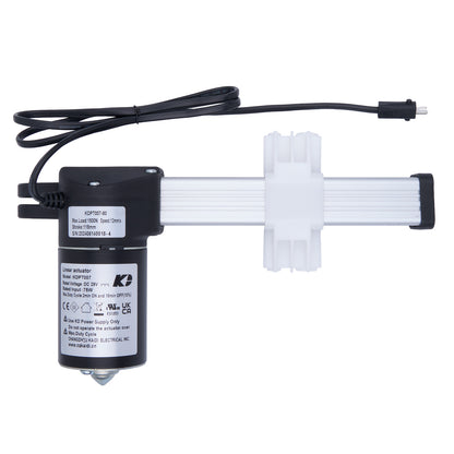 Linear actuator with cable on a white background