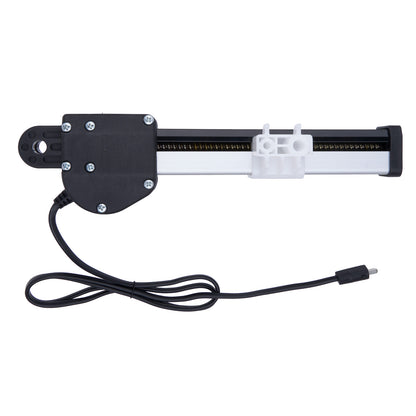 Mechanical arm with a cable on a white background
