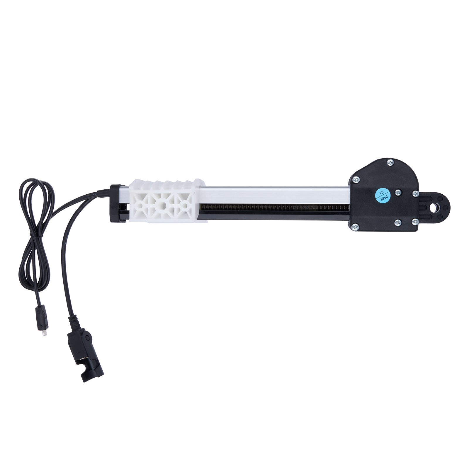Mechanical arm with a cable on a white background