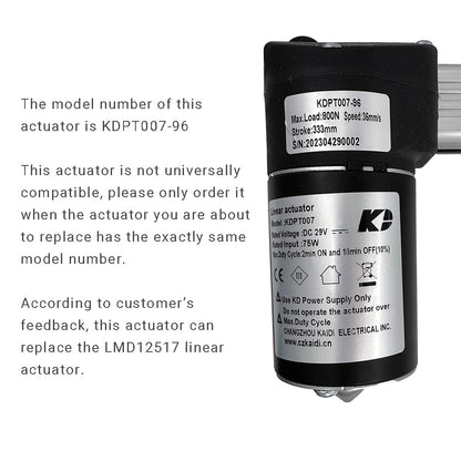 Kaidi KDPT007-96 Linear Actuator for Recliner/Lift Chair