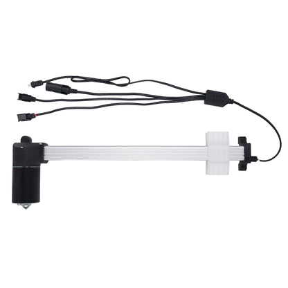 Mechanical arm with joints and cables on a white background