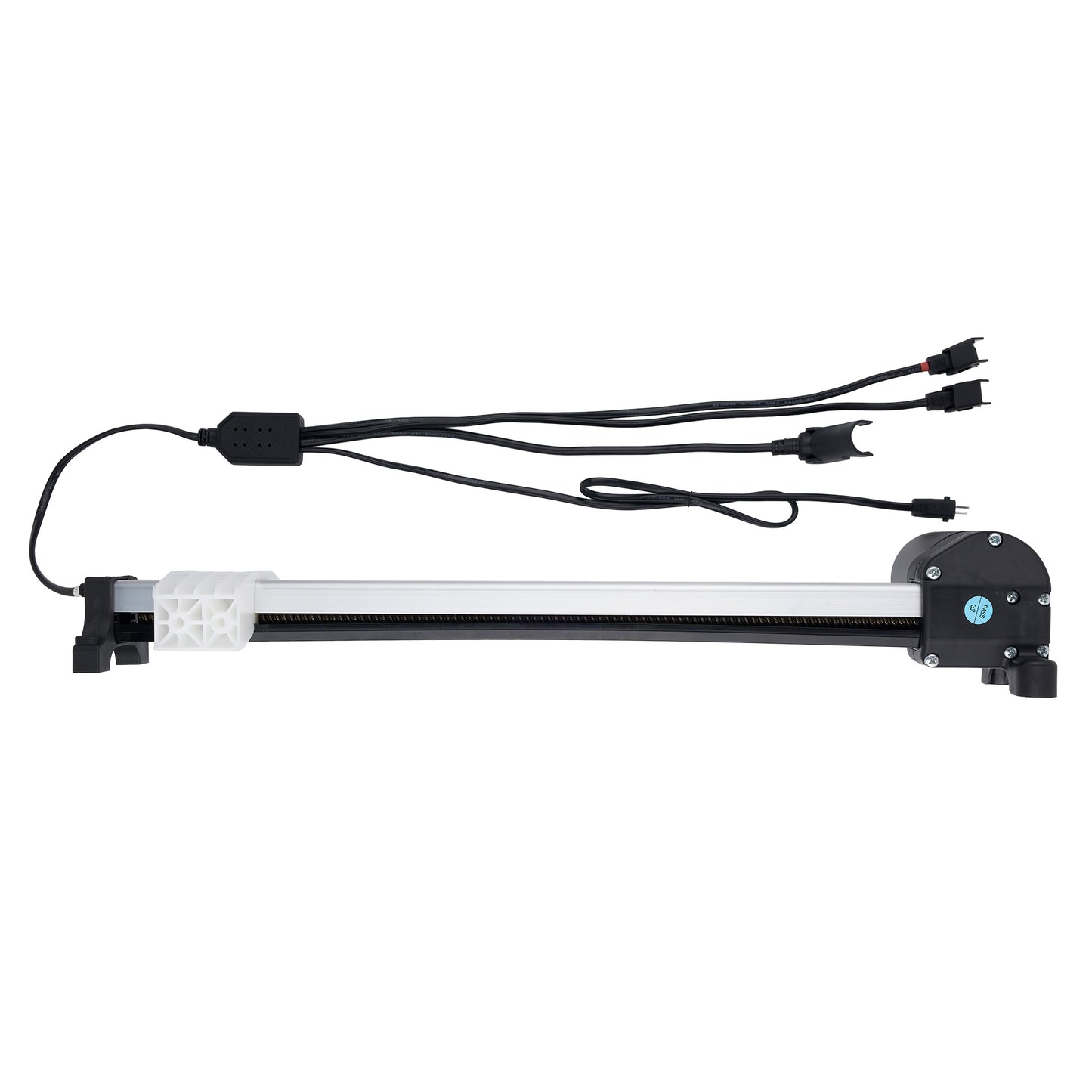 Linear actuator with cables on a white background