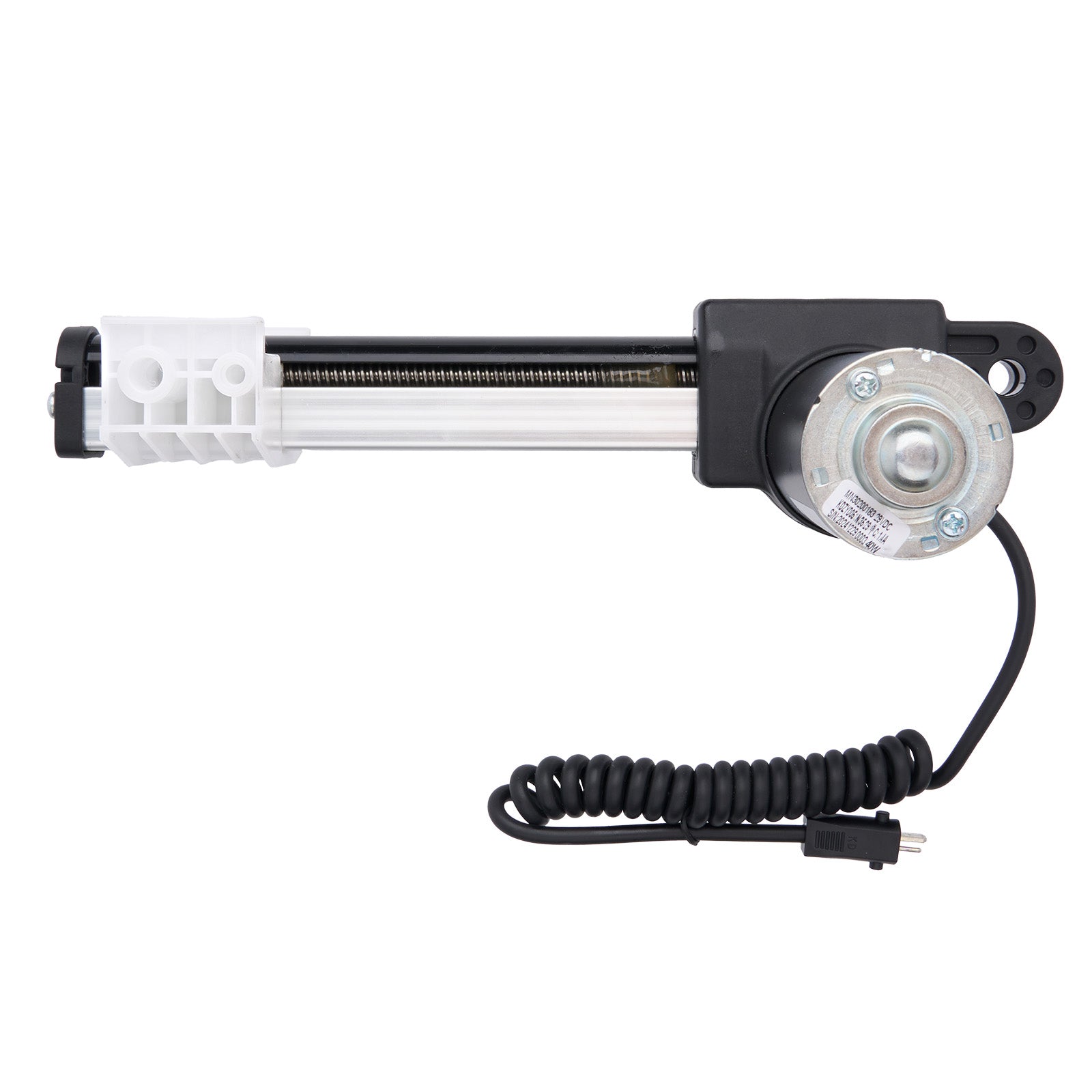 Mechanical component with a coiled cable on a white background