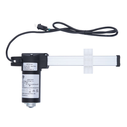 Electric actuator with power cable on a white background