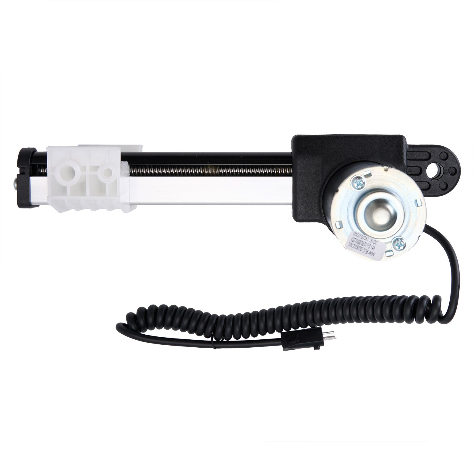 Mechanical component with coiled cable on a white background