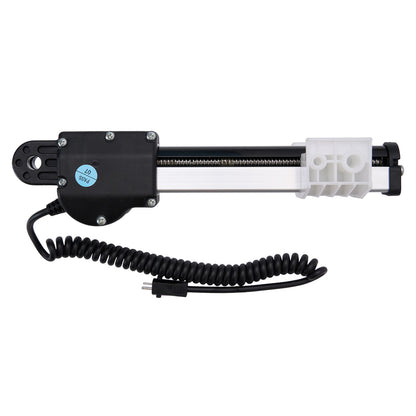 Mechanical device with coiled cable on a white background