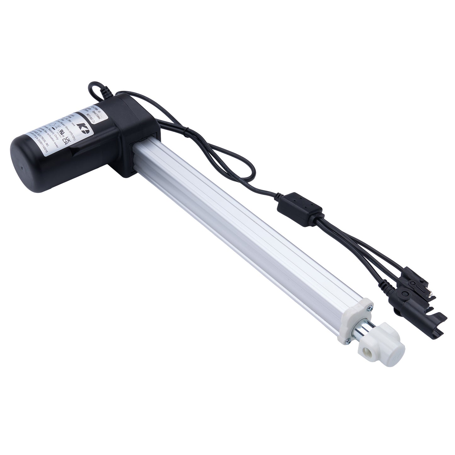 Linear actuator with a white background