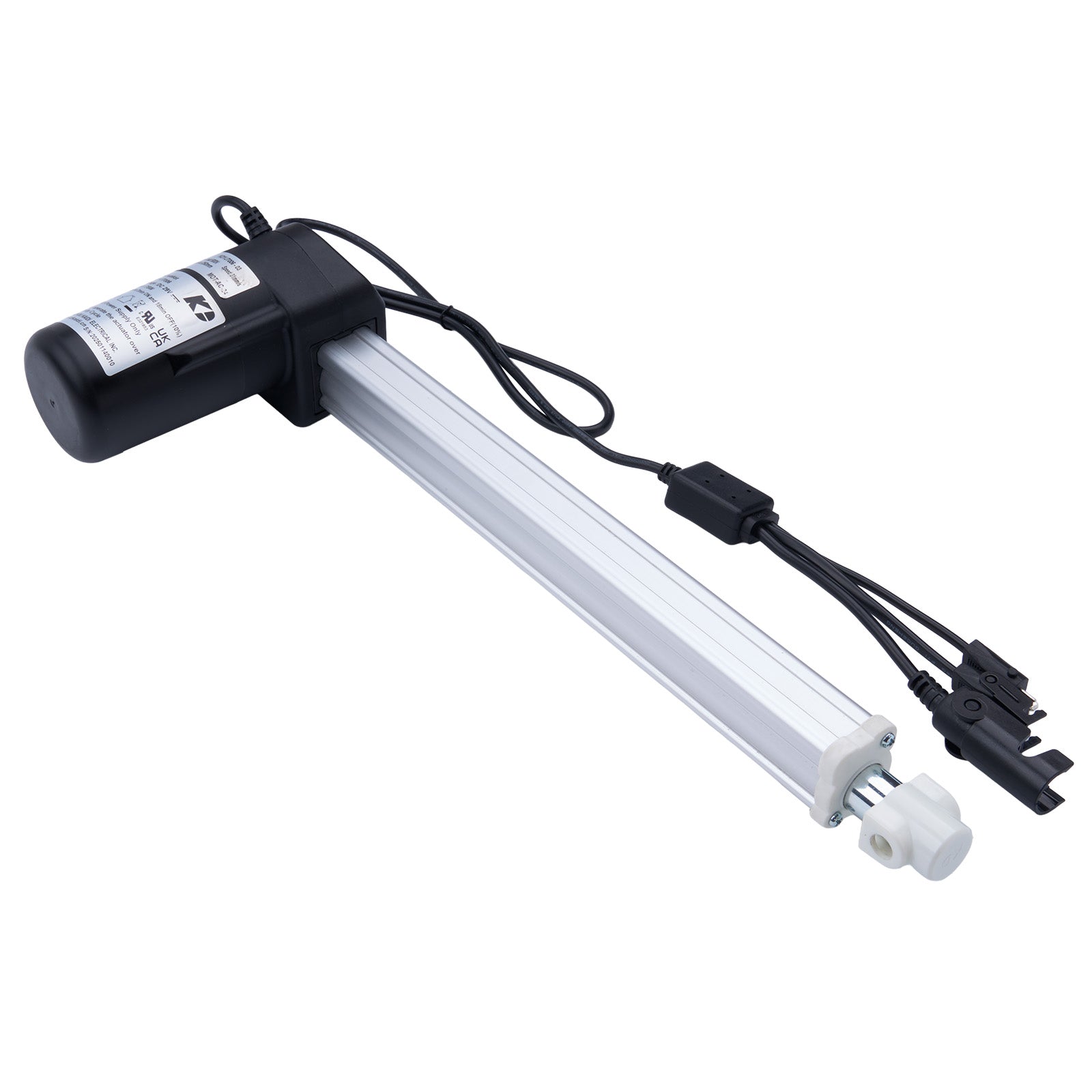 Linear actuator with a white background
