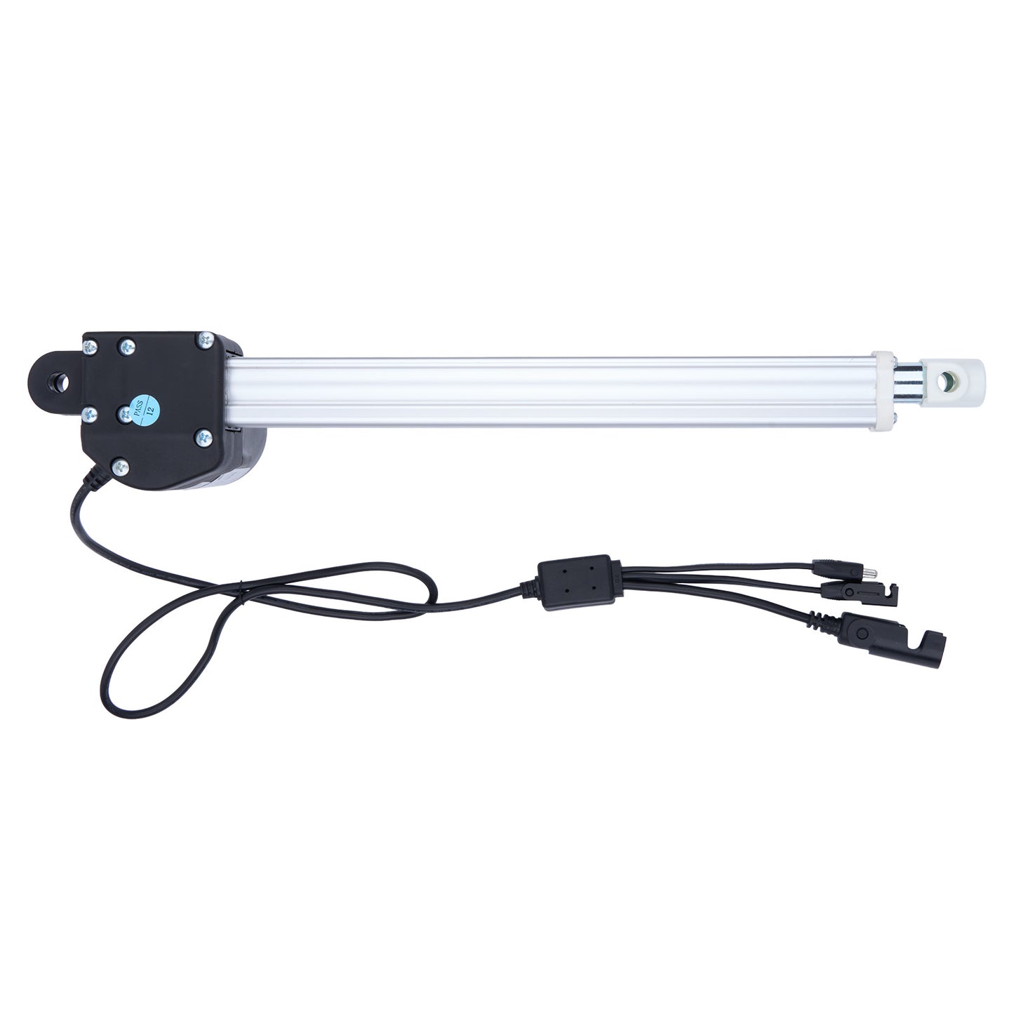 Linear actuator with cables on a white background