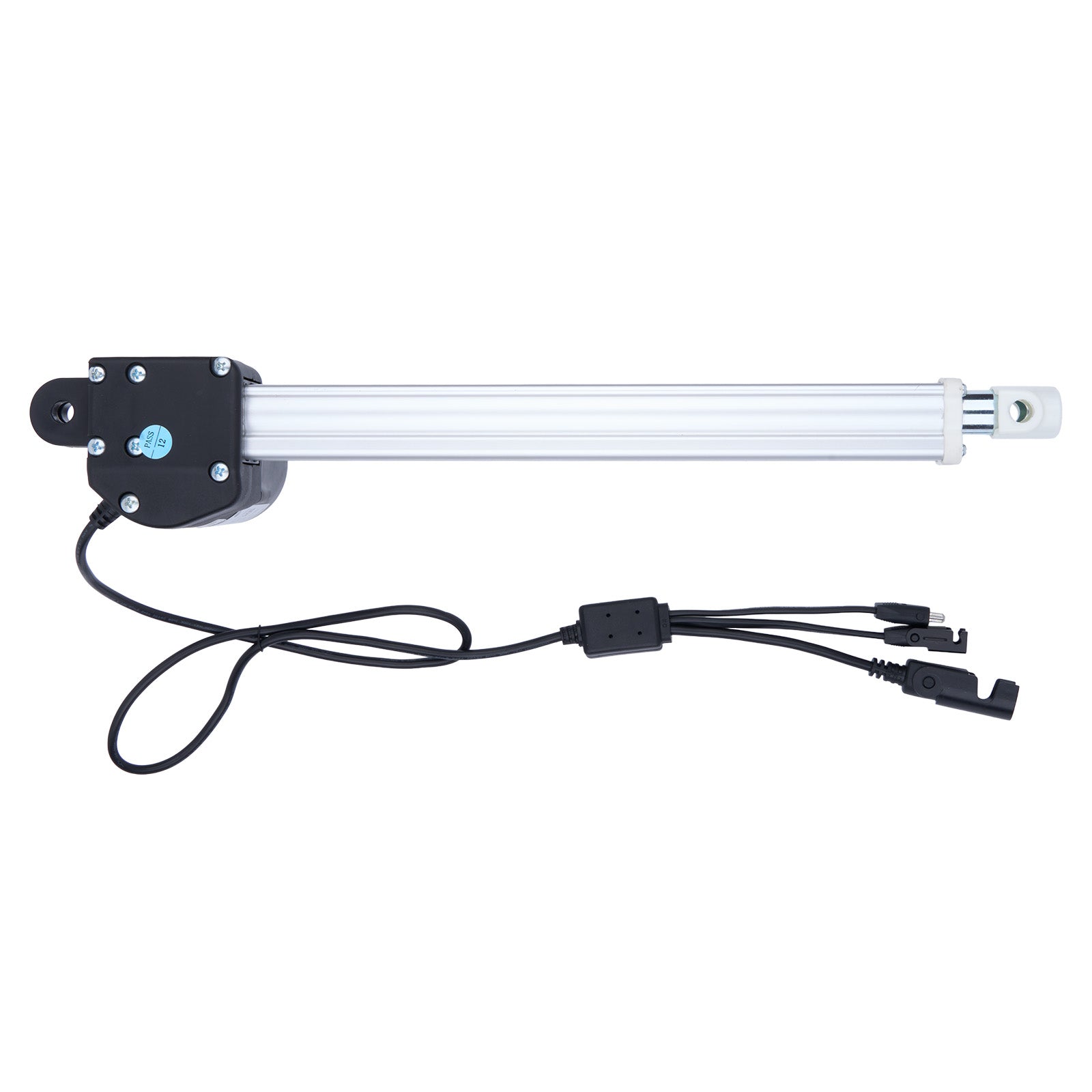 Linear actuator with cables on a white background