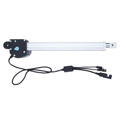 Linear actuator with cables on a white background