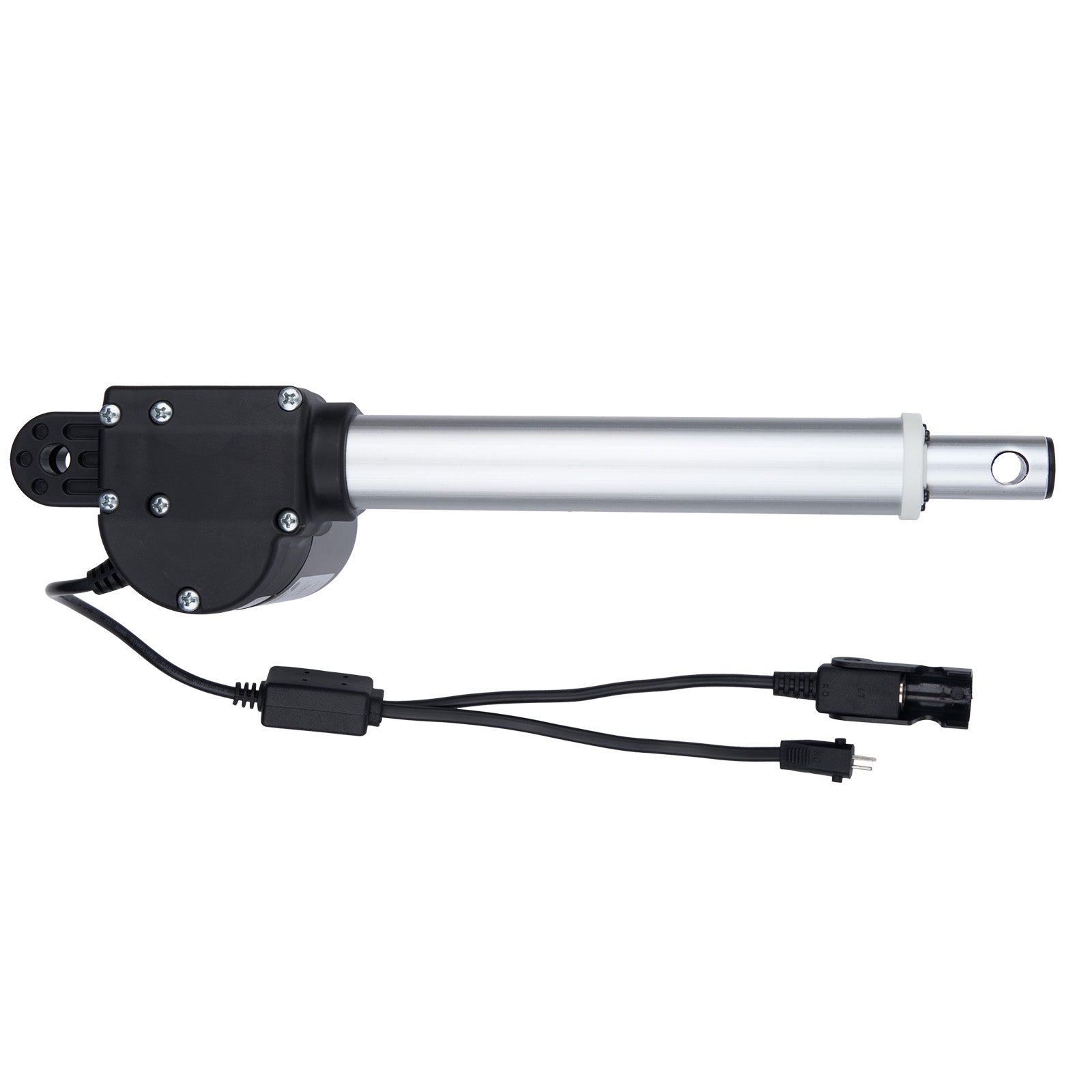 Linear actuator with cables on a white background