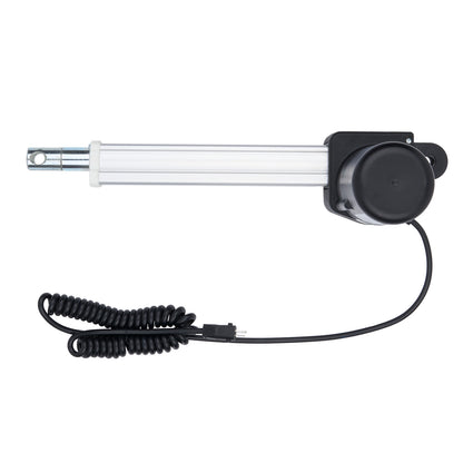 Linear actuator with cable on a white background