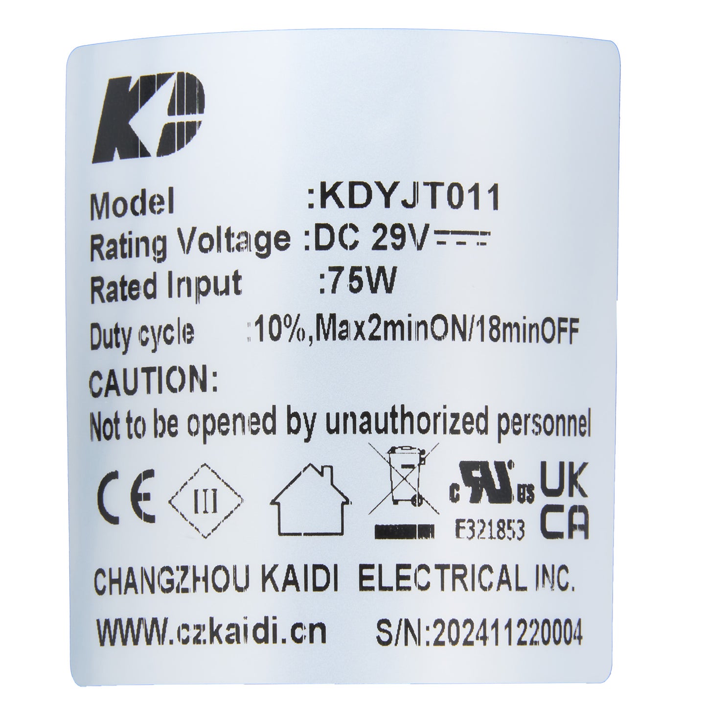 KAIDI KDYJT011-006 MOT-AC-34 Linear Actuator for Recliner/Lift Chair