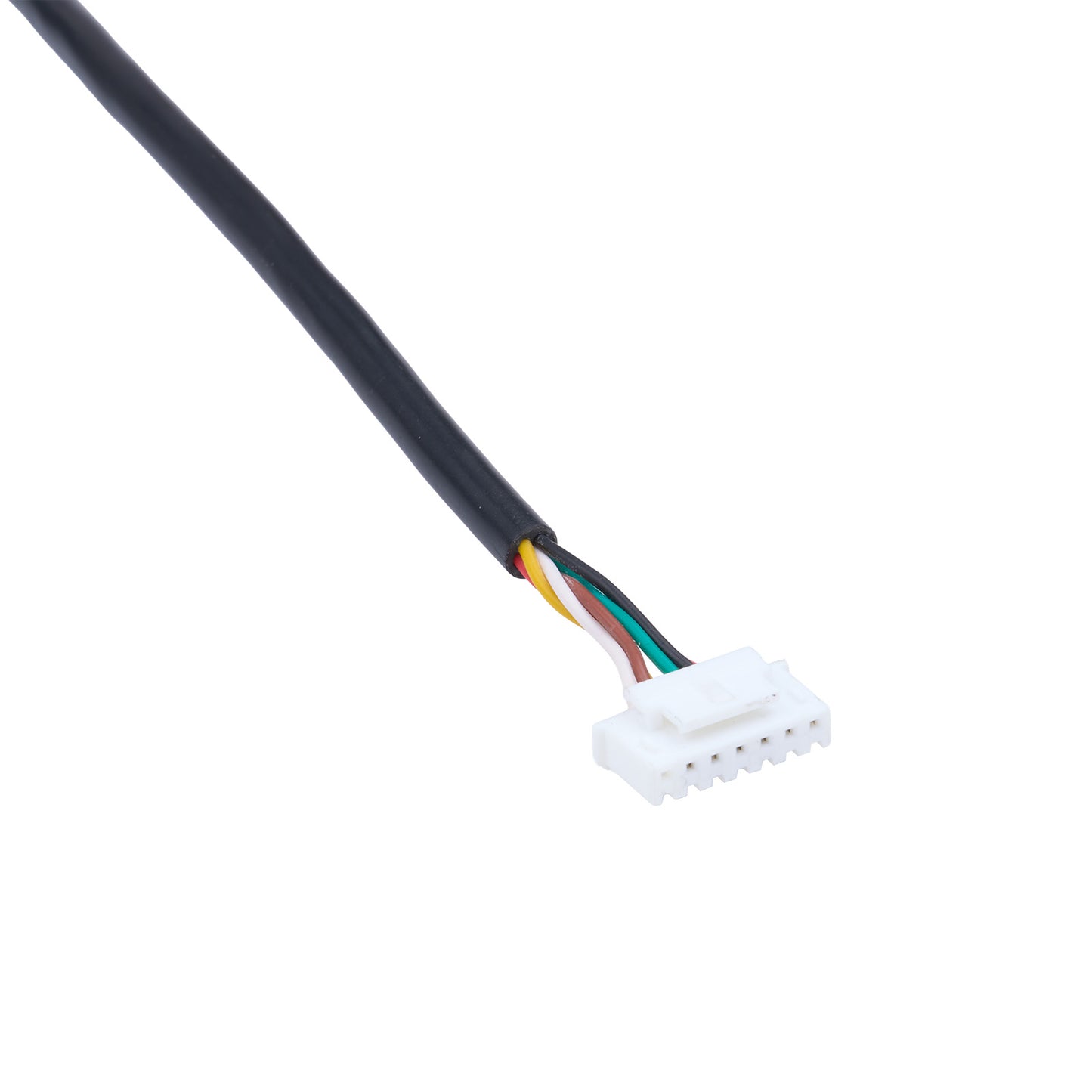 Wire cable with connectors on a white background