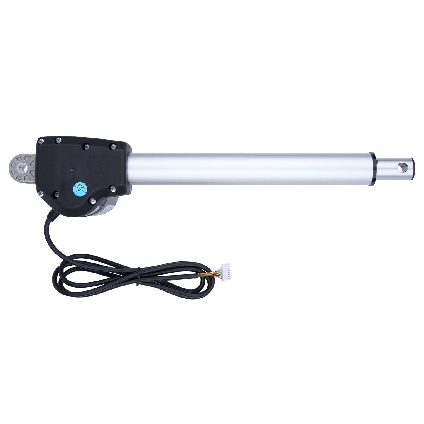 Linear actuator with cable on a white background