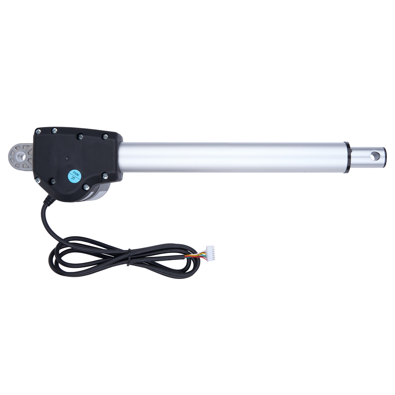 Linear actuator with cable on a white background