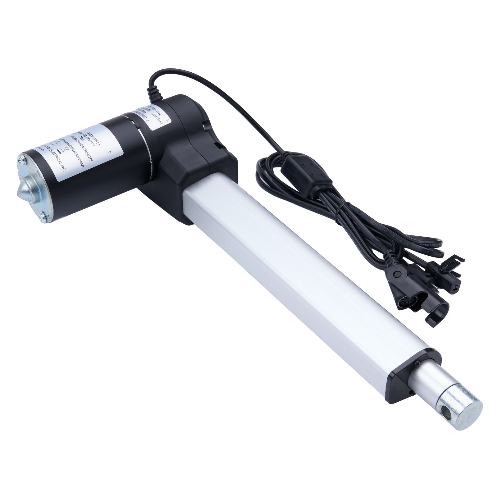 Linear actuator with cable on a white background