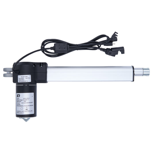 Electric linear actuator with cable on a white background