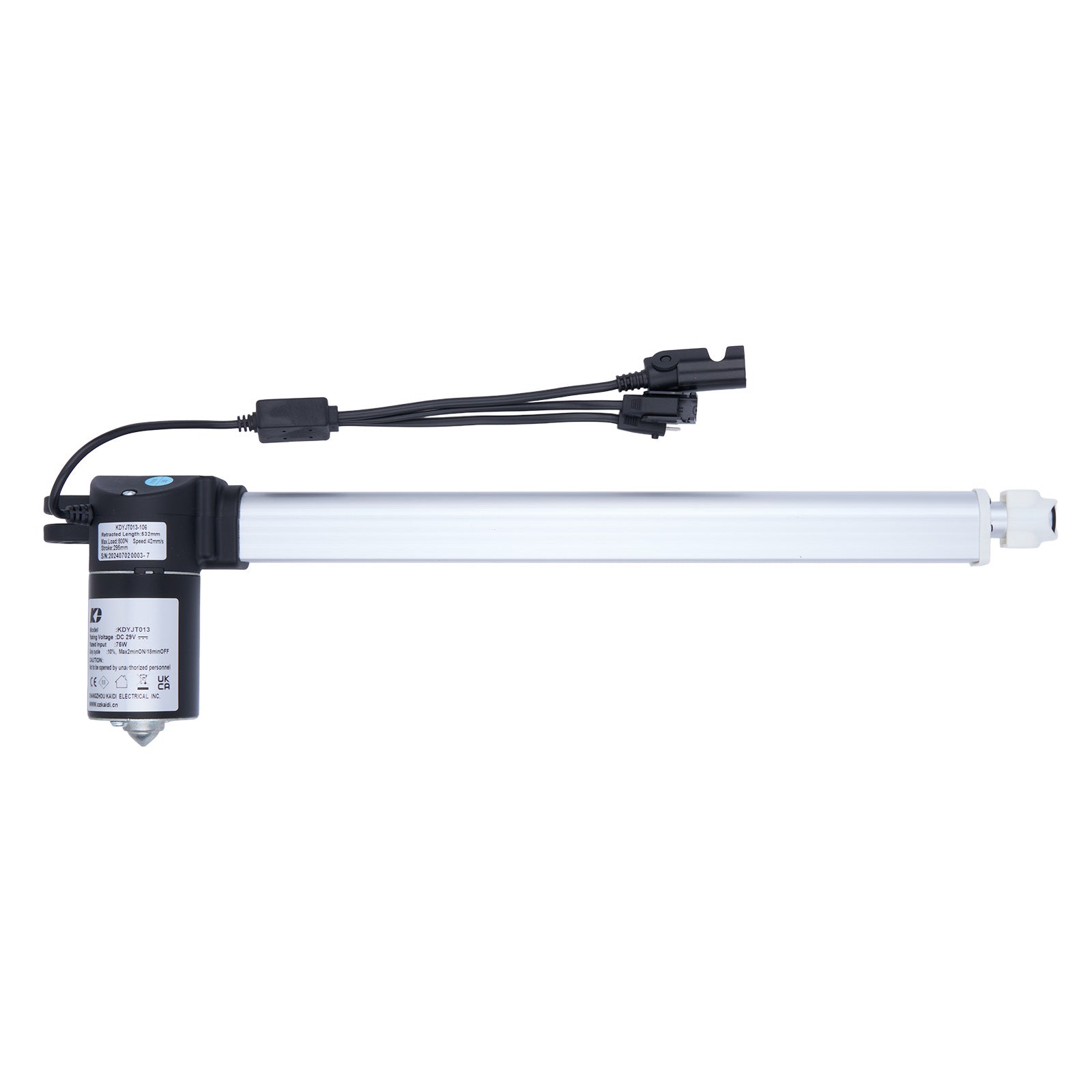 T-shaped electronic component with wires on a white background