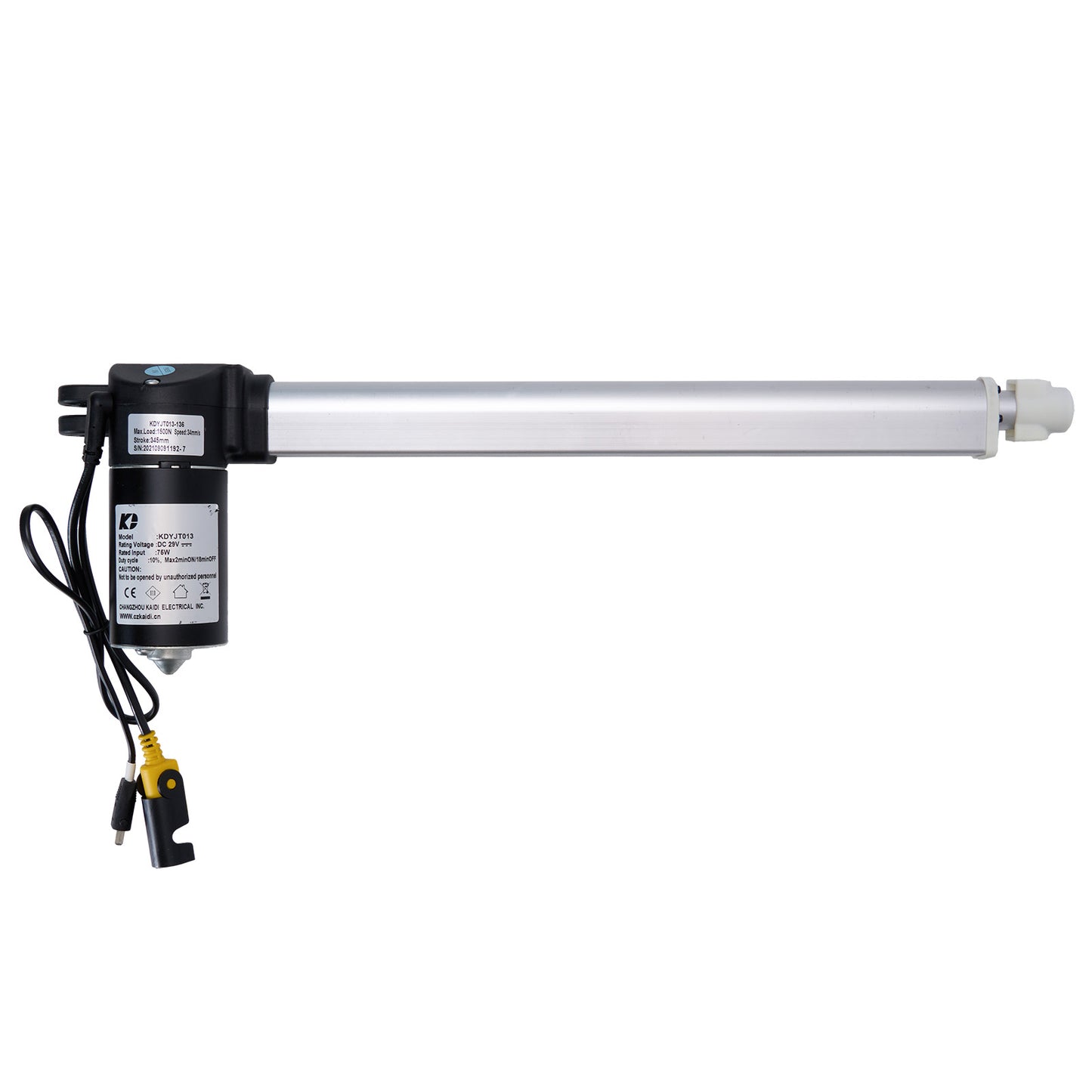 Linear actuator on a white background