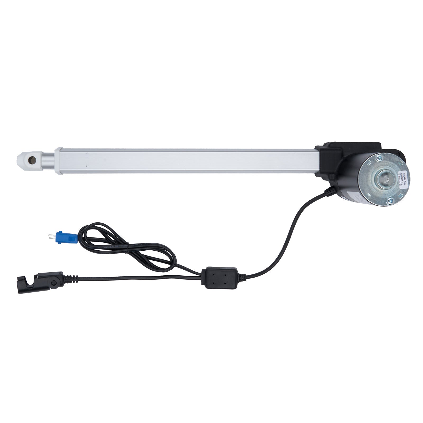 Mechanical arm with a motor and wiring on a white background