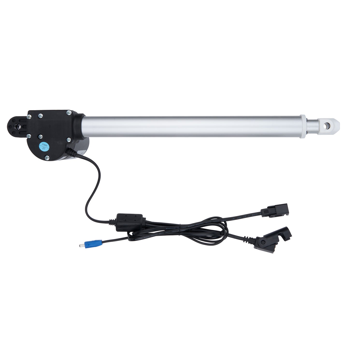 Linear actuator with cable on a white background