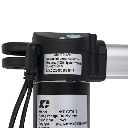 Mechanical component with technical specifications label on a white background