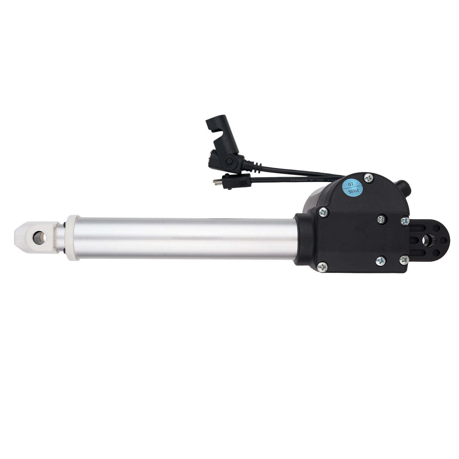 Mechanical actuator with wiring on a white background