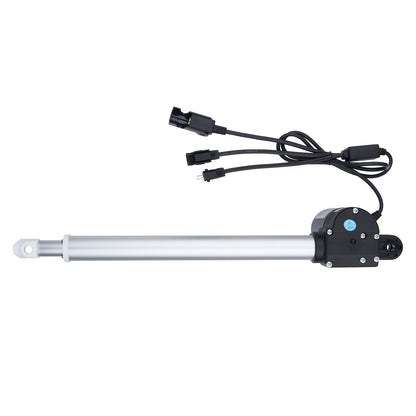 Linear actuator with wiring on a white background