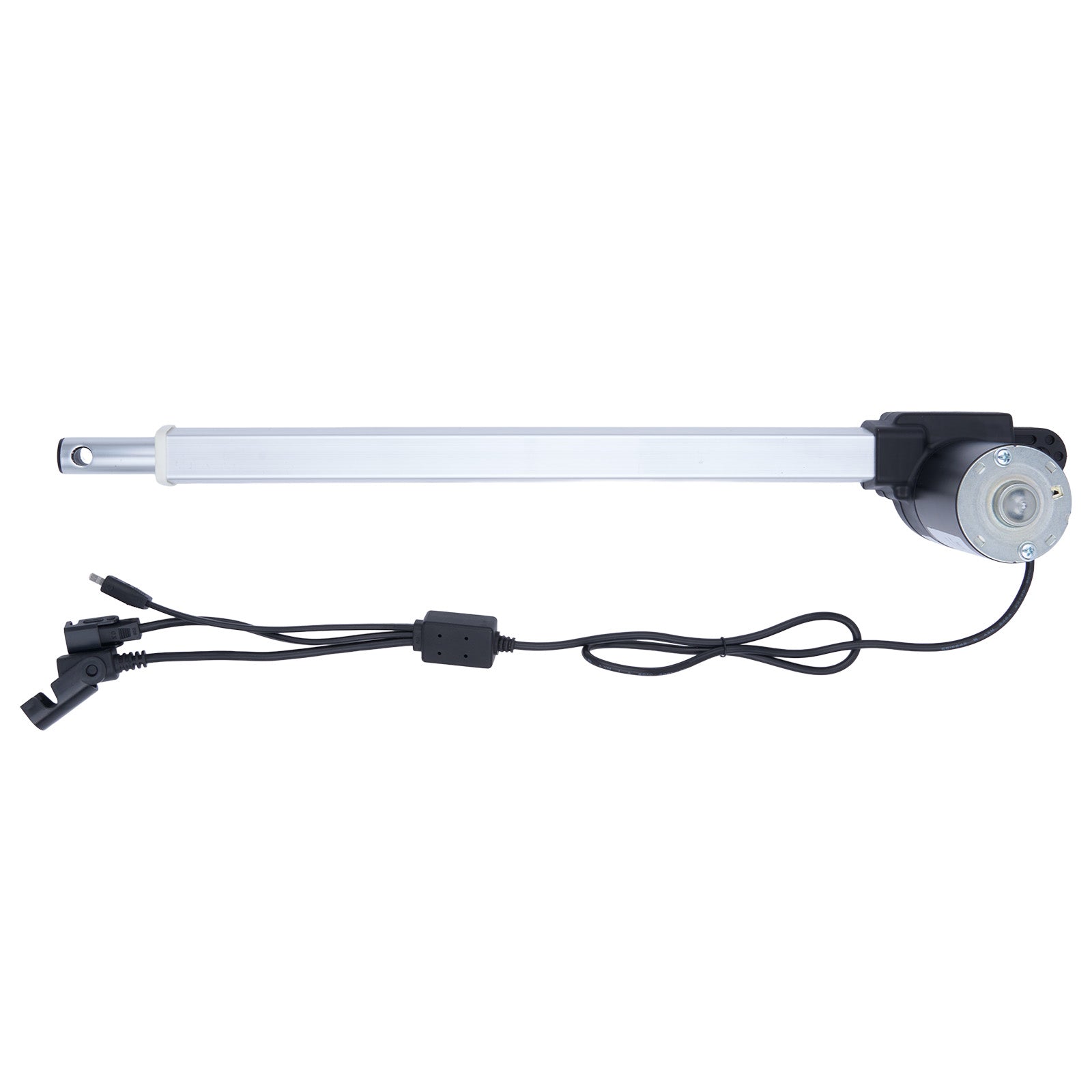 Linear actuator with motor on a white background