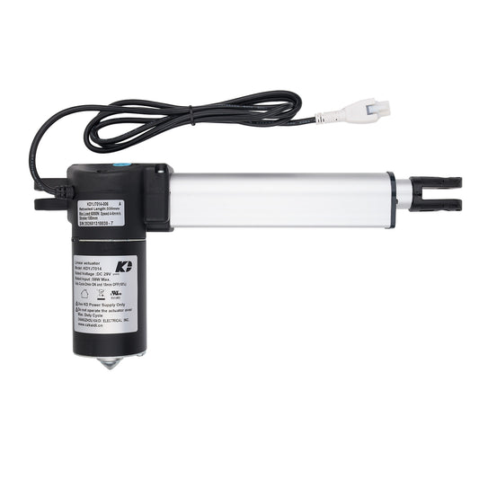 Electric linear actuator with cable on a white background