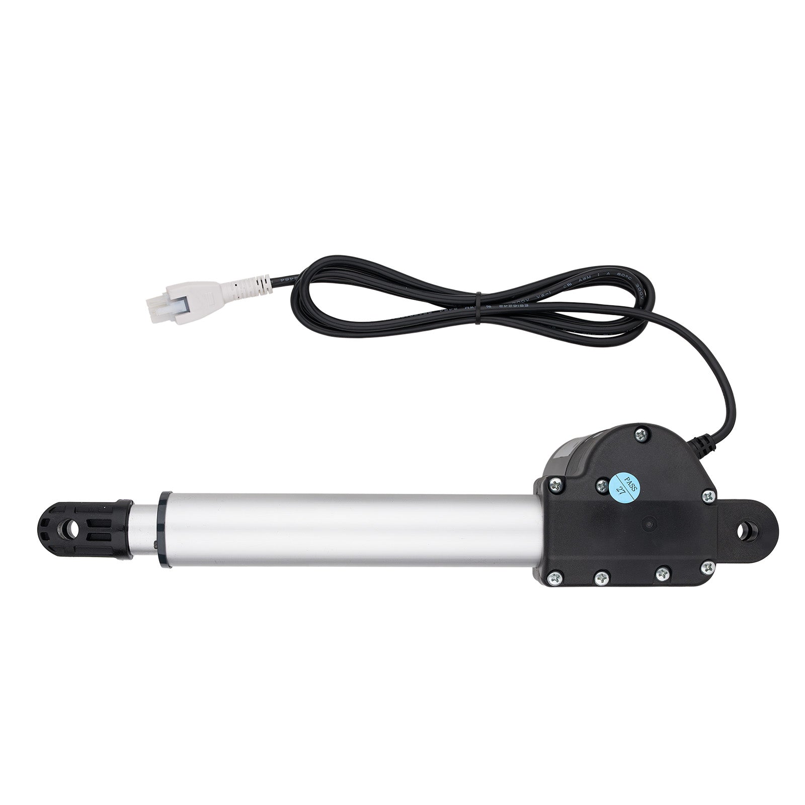 Linear actuator with cable on a white background