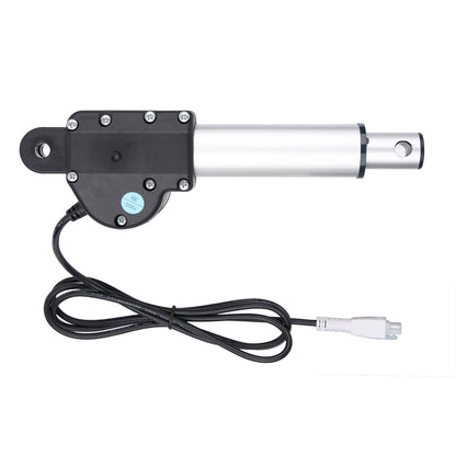 Mechanical actuator with black housing and white shaft on a white background