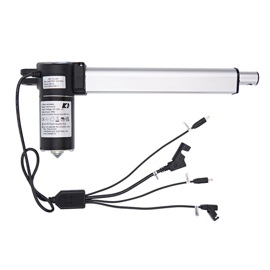 Electric actuator with multiple cables on a white background