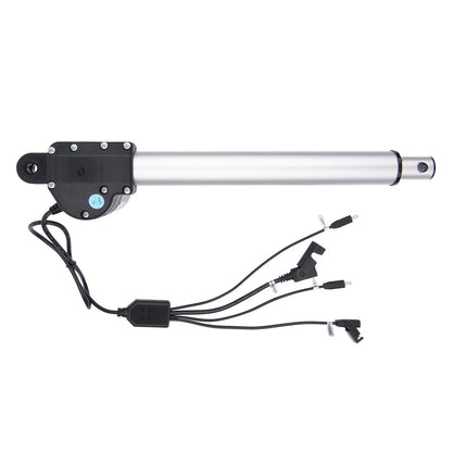 Linear actuator with wiring on a white background