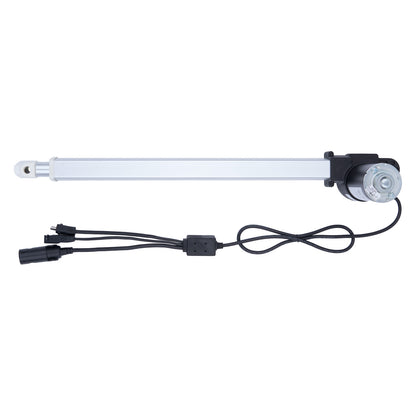 Motorized actuator with cable on a white background