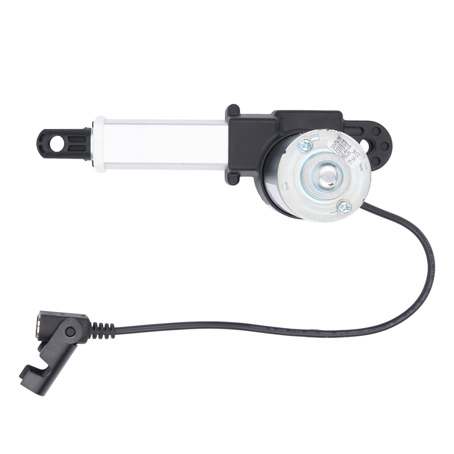 Car window motor with cable on a white background