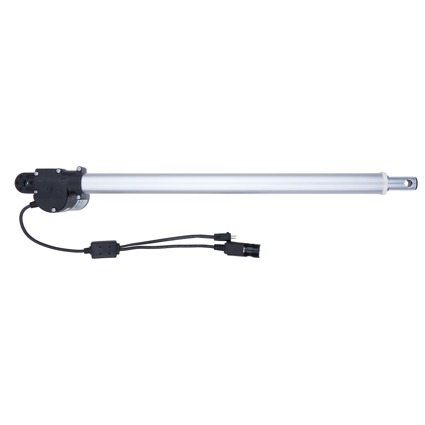 Linear actuator with cables on a white background